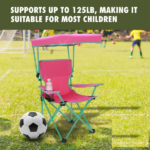Kids Canopy Chair with Safety Lock (125 lb. Capacity), Pink/Green - Image 5