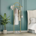 Clothing Rack, Golden Metal Freestanding Heavy Duty Clothes Rack with Marble Base, Multipurpose Garment Hanger for Bedroom, Hat, Scarf, Jacket - Image 13