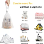 5-piece transparent drawstring travel bag, waterproof drawstring pocket, luggage, clothing, shoes, cosmetics storage and organizing bag - Image 5