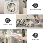 Three-piece kitchen rug set, non-slip and washable, abstract pattern kitchen hallway rug, soft and comfortable, suitable for sinks, floors, entrances, hallways and bathrooms. - Image 4