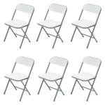 6 Pack Resin Folding Chair, White (Shipment from Walmart)