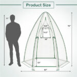Hexagonal Mini Greenhouse with Zipper Door & Roll-Up Window, PE Cover Outdoor Plant House - White - Image 4