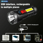 2 Pack USB Rechargeable LED Flashlight 4-Modes Camping Hiking Torch Work Light (US Logistics For USPS/DHL/Fedex/UPS. No designated logistics accepted TK/TMEU only For self-pickup - Image 4