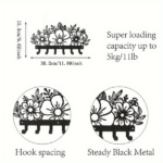 CIFbuy Metal Baked Paint Floral Design Wall Hooks Decorative Flower Key Holder (TikTok, temu pickup) - Image 4