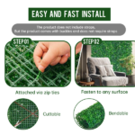 12 Pcs 24x16inch Artificial Grass Wall Panels, Decorative Boxwood Grass Backdrop for Outdoor Garden Fence - Image 4