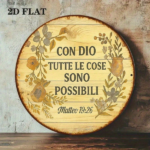CIFbuy 1pc Vintage Italian Phrase "With God Everything Is Possible" Round Aluminum Wall Plaque, 8x8 Inch Religious Faith Home Decor Sig TikTok, TikTok, Self-pickup Logiopics - Image 4