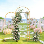 (5.9ft+4.9ft+3.9ft) Three-Piece Set Wedding Arc Top Iron Art Wedding Iron Arch Gold - Image 3
