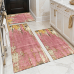 Three-piece kitchen rug set, non-slip and washable, abstract pattern kitchen hallway rug, soft and comfortable, suitable for sinks, floors, entrances, hallways and bathrooms. - Image 16