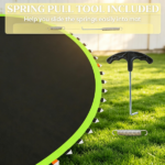 Green 12' Trampoline Replacement Mat – 72 V-Hooks, Fits 5.5" Springs, for Backyard Old Trampoline Surface Upgrade (Spring & Frame not Included) - Image 4