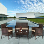 2pcs Arm Chairs 1pc Love Seat & Tempered Glass Coffee Table Rattan Sofa Set Brown Gradient SAME AS 45313116 - Image 36