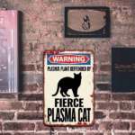 CIFbuy 1pc Vintage Metal Sign Warning Plasma Cats Guarded" Weatherproof, UV Resistant 2D Flat Unframed Wall Decor Cats GuikTok, Cats GuikTok, t Self-pickup Logiopics - Image 2