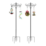 Shepherds Hook for Outdoor, 5-Prong Base Adjustable Height Garden Hook with Dual Sided Hooks, Sturdy Iron Metal Hanger for Bird Feeders, Lanterns, Flower Baskets, Wind Chimes, Patio Yard Decor - Image 9