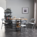 Same Code 31709558 6pcs Elegant Foldable Iron & PVC Chairs for Convention & Exhibition Gray - Image 33