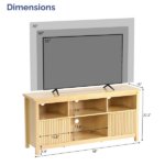 Not selling on Amazon Entertainment Center TV Stand with 4 Open Cubbies & 2 Fluted Hinged Storage Doors, Adjustable Inner Shelves, Cable Management Holes, Media Console Cabinet for Living Room Bedroom, 58.07 x 14.96 x 27.36 Inches, Embossed Melamine Faced Particleboard, Natural Oak - Image 10