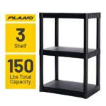 3-Shelf Standard Duty Plastic Storage Shelves, 43” x 21” x 14”, 150lb Capacity