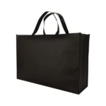 8-piece reusable non-woven shopping black tote bag, large capacity waterproof and environmentally friendly shopping bag, reinforced handle design, blank customizable gift storage tote bag