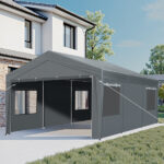 12x20 ft Carport Car Port Canopy Grey - Image 6