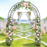134*59*213cm Double Layer Iron Art Arc Top Iron Arch Black - Image 12