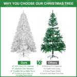 Artificial 5ft White Christmas Tree with 498PVC Mixed Branch Tips,Green,Hinged Premium & Foldable Base for Indoor Holiday Decorating - Image 7