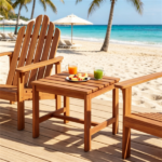17” Acacia Wood Outdoor Side Table, Square Slatted Patio End Table with Drainage Design, Heavy‑Duty Reinforced Frame Bistro Table for Backyard Garden Poolside - Image 8