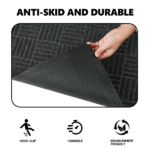 1PC Diagonal Grid Composite Rubber Mat, Gray, 60x90x0.7cm, Kitchen & Home Anti-Fatigue Floor Mat - Image 3