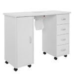 Same code 64112382 MDF Single Door 4 Drawers With Fan White Nail Table - Image 2