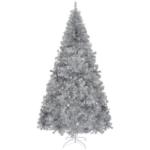 Replace 31778252 6 FT Pre-lit Artificial Christmas Tree, Hinged Xmas Pine Tree with 900 Branch Tips, 300 Lights and Remote Control for Holiday Party Office Home, Silver - Image 2