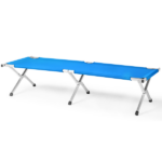 Portable Folding Camping Cot with Carrying Bag Army Blue - Image 3