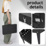44*27*7cm Portable Square Charcoal Grill Black - Image 7