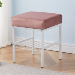 Faux Fur Storage Ottoman – Vanity Stool with Metal Legs & Anti-Slip Feet Footstool for Bedroom - Image 12