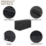 75gal 280L Outdoor Garden Plastic Storage Deck Box Chest Tools Cushions Toys Lockable Seat BLACK - Image 17
