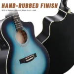Replace 43636604 KMA102 41In Basswood Panel Matte Edging Folk Guitar with 15W Amplifier Bag Tuner and other Accessories Rubbed blue - Image 4