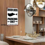 CIFbuy Chicken Leg Pattern Metal Sign,8X12 Inch Rustic Iron Waterproof Wall Art,1PC Flat Reserved For Chicken Lovers Vintage Rustproof TikTok, TikTok, oof Self-pickup Logiopics - Image 3