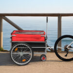 Q235 steel pipe 96*75*58cm bicycle trailer rack black and red 100kg cargo trailer with handle - Image 8