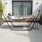 Hammock with Stand, Double-Barrel Hammock with Hammock Bed, Heavy Duty Adjustable Hammock Set for Outdoors, Patio, Yard, Garden, Gray - Image 9