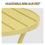Outdoor Round Side Table, Small Metal Table Patio End Table Coffee Bistro Table for Indoor Outdoor, Light Yellow - Image 4