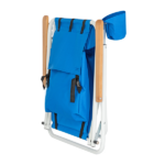 Same Code 99460325 4-Position Adjustable Folding Beach Chair, Steel Tube Frame Oxford Fabric Lounge Chair, 7.9" Seat Height, 17.7" W x 17.3" D, 120KG Heavy Duty Capacity, Portable Outdoor Patio Camping Chair, Blue - Image 23