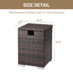 Replace 95812680 40*40*57cm Iron Frame Gas Bottle Storage Rattan Side Table Brown Gradient - Image 8