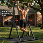 Foldable Pull Up Bar Standing Power Tower - Multi-Function Dip Station, 6-Level Adjustable Height Strength Training Fitness Equipment for Home Gym, 440lbs Max - Image 3