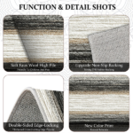 Three-piece kitchen rug set, non-slip and washable, abstract pattern kitchen hallway rug, soft and comfortable, suitable for sinks, floors, entrances, hallways and bathrooms. - Image 9