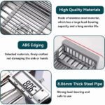Adjustable Immersion Sink Dish Drying Rack With Stainless Steel Drain Basket - Portable And Retractable Space-Saving Fruit And Vegetable Solution(UPS/UPS logistics delivery supports self-pickup) - Image 4