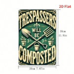 CIFbuy 1pc Vintage Rustic 2D Flat Iron Wall Sign 8x12 Inch Trespassers Will Be Composted Garden Decor, Green Plants Tools Pattern Farmh TikTok, TikTok, Composted Garden Decor Self-pickup Logiopics - Image 2