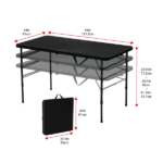 4 Foot Fold-in-Half Adjustable Folding Table, Rich Black(Shipment from Walmart) - Image 2