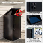 2-in-1 Lockable Mailbox & Package Delivery Box, Galvanized Steel for Outdoor Use (Black) - Image 7