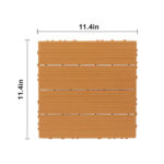 Plastic Interlocking Deck Tiles, 27 Pack, 11.4"x11.4" Waterproof Flooring Tiles for Indoor and Outdoor, Patio Floor Decking Tiles for Porch Poolside Balcony Backyard, Light Brown - Image 3