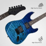 39in Electric Guitar H-H Pickups Trans Blue suit for Heavier Rock - Image 5
