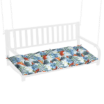 Outdoor Bench Cushion, 60 × 20 × 4 Inch, Tufted Waterproof Swing Cushion with Ties, for Patio Bench or Window Seat