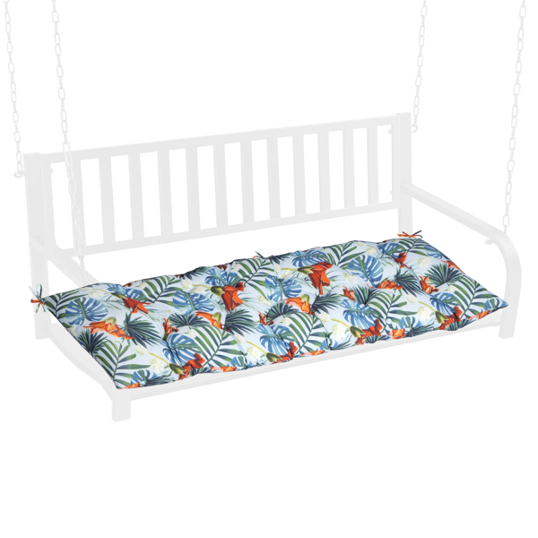 Outdoor Bench Cushion, 60 × 20 × 4 Inch, Tufted Waterproof Swing Cushion with Ties, for Patio Bench or Window Seat