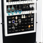 Simple PVC Wood Grain Coating Photo Storage Damp-proof Jewelry Mirror Cabinet White - Image 13