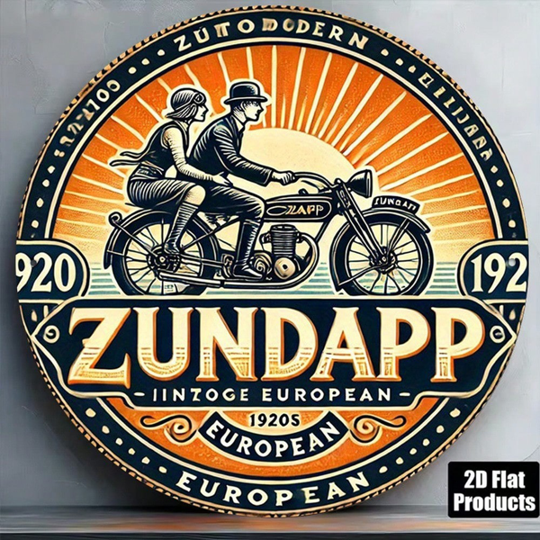 CIFbuy 1pc 2D Flat Round Sign 8x8in ZUNDAPP, "" ZUNDAPP 1920s, European Retro Plaque Vintage Motorcycle Metal Tin Sign TikTok, Temu Self-pickup LogiSiics